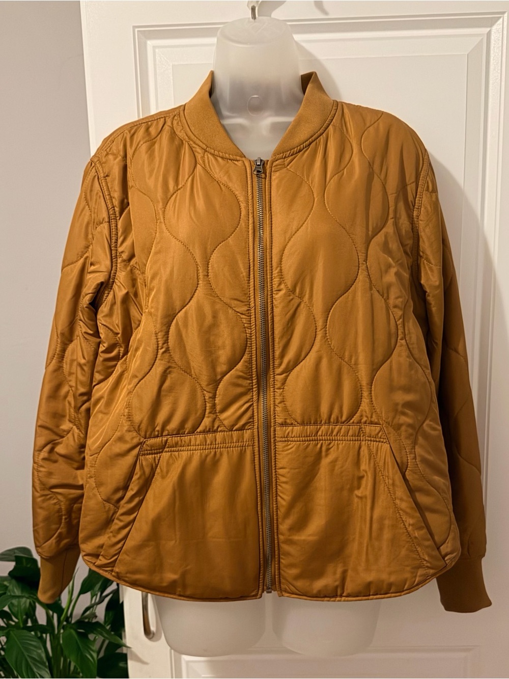 Thread & Supply Women’s Quilted Bomber Jacket - Mustard